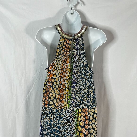 HD‎ in Paris Anthropologie Mayacamas Maxi Dress Multi Colored Sleeveless Size 6 - Picture 8 of 11